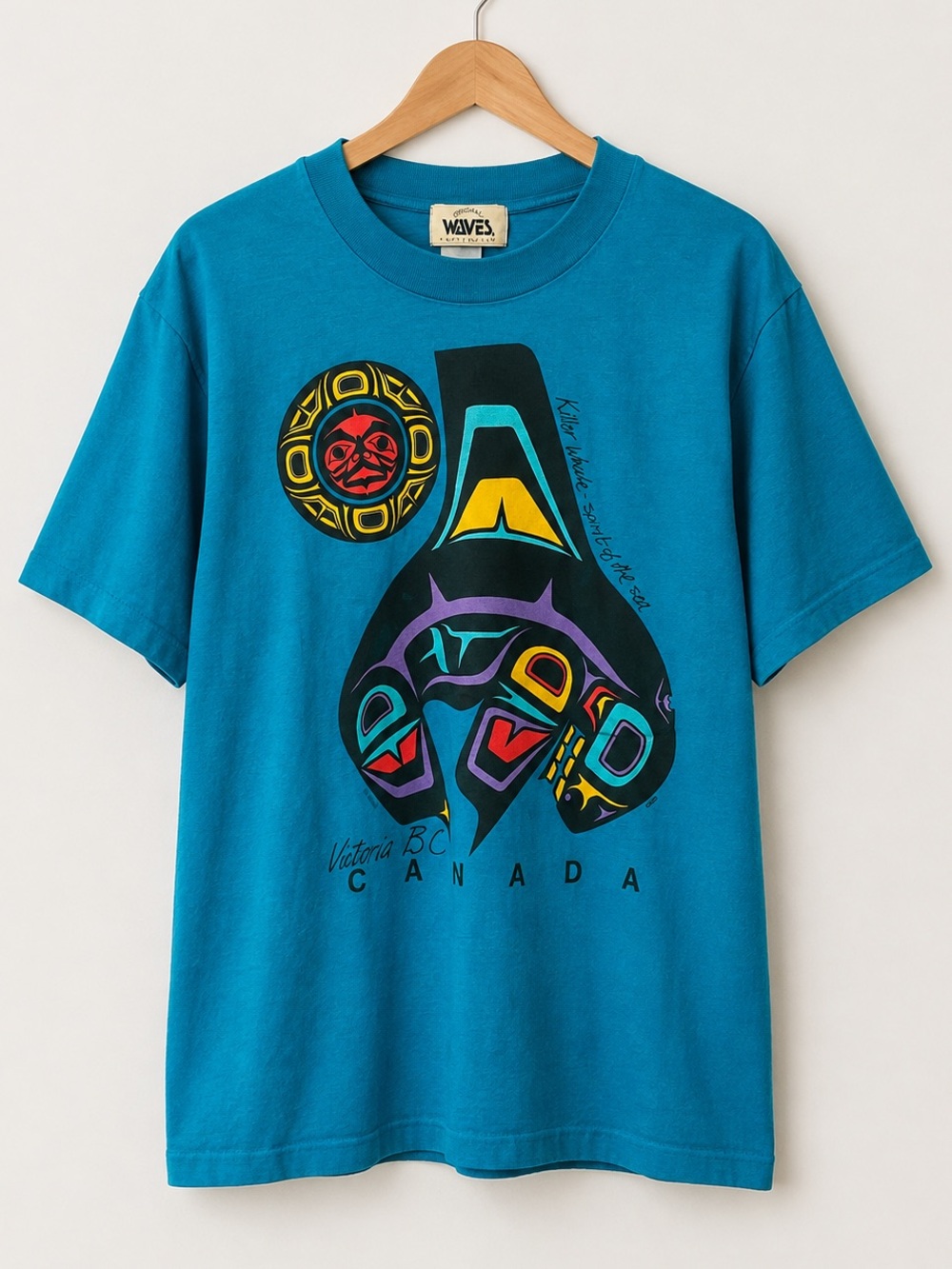 Vintage 90s Artist Clarence A. Wells Single Stitch Cotton Tee Victoria Canada